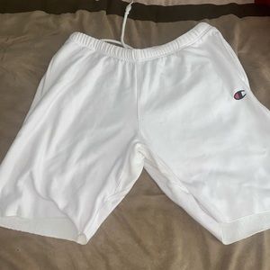 White Champion sweat shorts